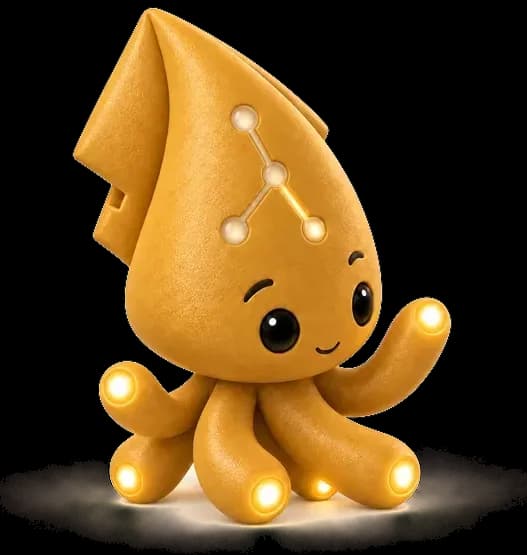 Conductor, the gold squid with a constellation